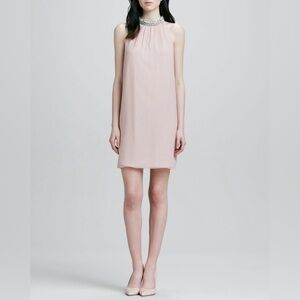 Diane von Furstenberg Lainey Silk Embellished Dress in Blush Size 8